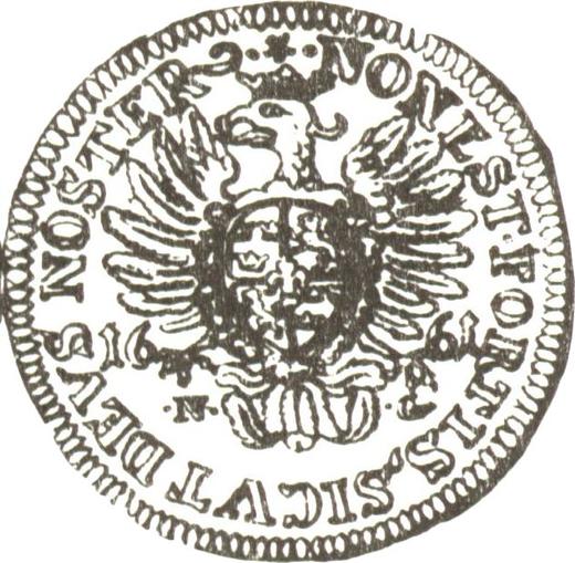 Rewers monety - Dwudukat 1661 NG Orzeł bez obwódki - cena złotej monety - Polska, Jan II Kazimierz