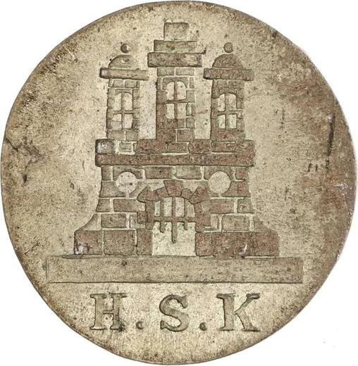 Аверс монеты - Сехслинг (6 пфеннигов) 1839 года H.S.K. - цена  монеты - Гамбург, Вольный город