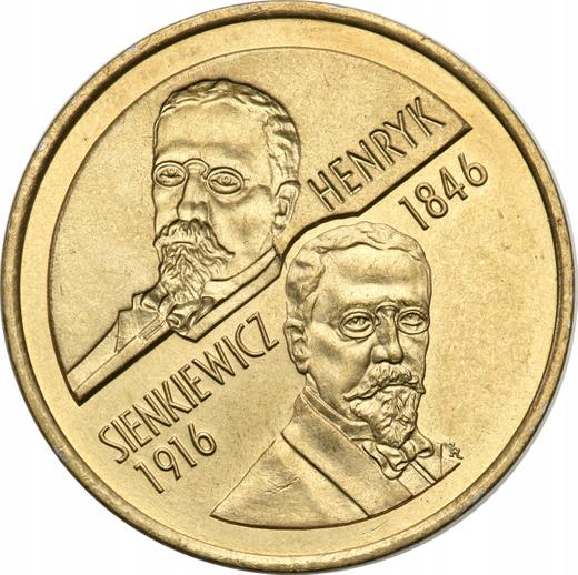 Reverso 2 eslotis 1996 MW RK "Henryk Sienkiewicz" - valor de la moneda  - Polonia, República moderna