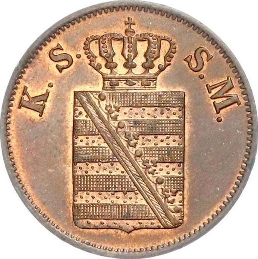 Obverse 2 Pfennig 1848 F -  Coin Value - Saxony-Albertine, Frederick Augustus II