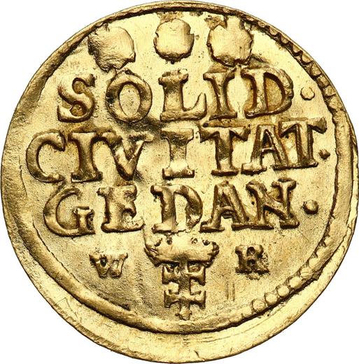 Reverso Szeląg 1753 WR "de Gdansk" Oro - valor de la moneda de oro - Polonia, Augusto III