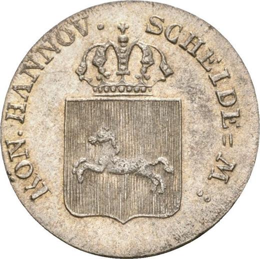 Аверс монеты - 4 пфеннига 1838 года B - цена серебряной монеты - Ганновер, Эрнст Август