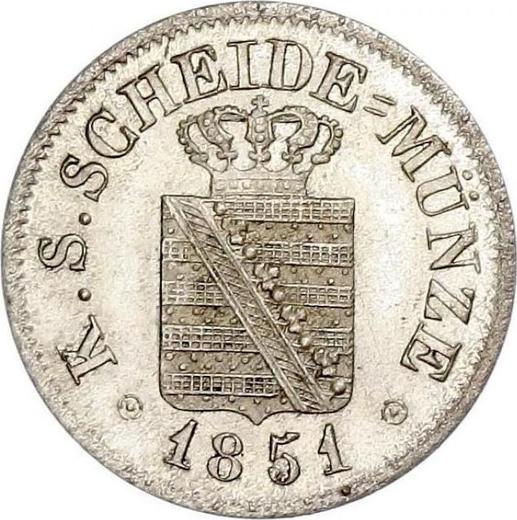 Anverso 1/2 nuevo grosz 1851 F - valor de la moneda de plata - Sajonia, Federico Augusto II