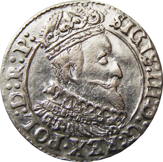 Аверс монеты - 1 грош 1626 года "Гданьск" - цена серебряной монеты - Польша, Сигизмунд III Ваза
