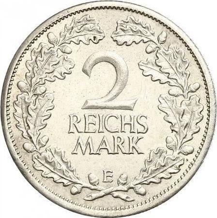 Reverso 2 Reichsmarks 1926 E - valor de la moneda de plata - Alemania, República de Weimar