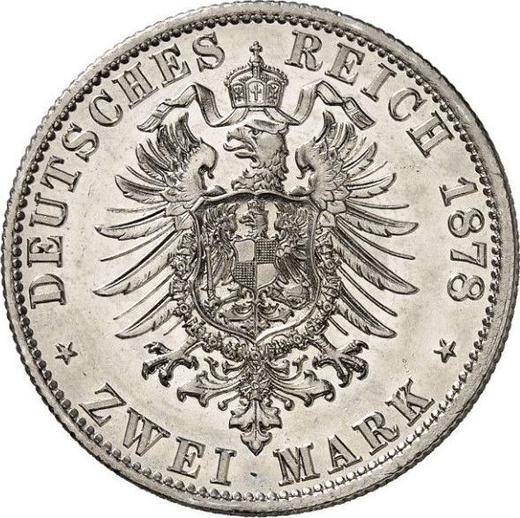 Reverso 2 marcos 1878 J "Hamburg" - valor de la moneda de plata - Alemania, Imperio alemán