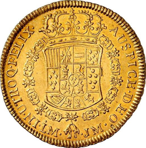 Revers 4 Escudos 1770 LM JM - Goldmünze Wert - Peru, Karl III