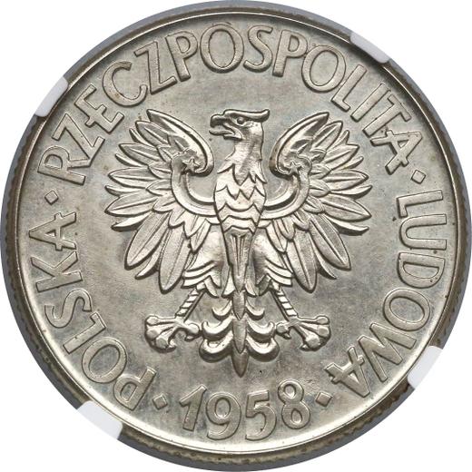 Obverse Pattern 10 Zlotych 1958 "200th Anniversary of the Death of Tadeusz Kosciuszko" Copper-Nickel -  Coin Value - Poland, Peoples Republic