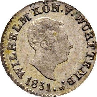 Awers monety - 1 krajcar 1831 W - cena srebrnej monety - Wirtembergia, Wilhelm I