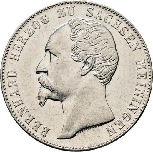 Аверс монеты - Талер 1861 года - цена серебряной монеты - Саксен-Мейнинген, Бернгард II