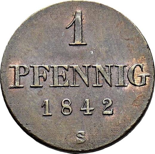Rewers monety - 1 fenig 1842 S - cena  monety - Hanower, Ernest August I