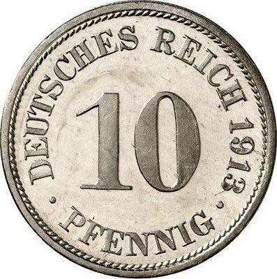 Аверс монеты - 10 пфеннигов 1913 года F "Тип 1890-1916" - цена  монеты - Германия, Германская Империя