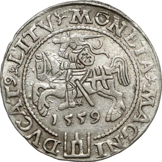 Rewers monety - 1 grosz 1559 "Litwa" - cena srebrnej monety - Polska, Zygmunt II August