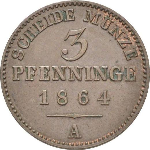 Reverso 3 Pfennige 1864 A - valor de la moneda  - Prusia, Guillermo I