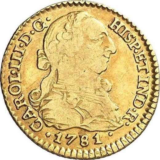 Аверс монеты - 1 эскудо 1781 года S CF - цена золотой монеты - Испания, Карл III