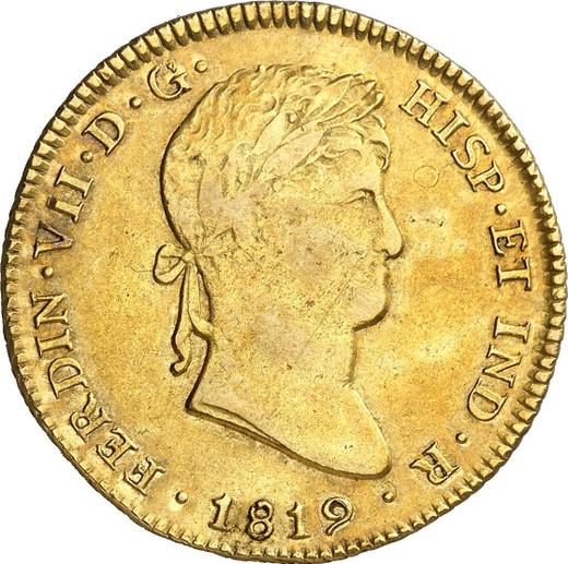 Аверс монеты - 4 эскудо 1819 года JP - цена золотой монеты - Перу, Фердинанд VII