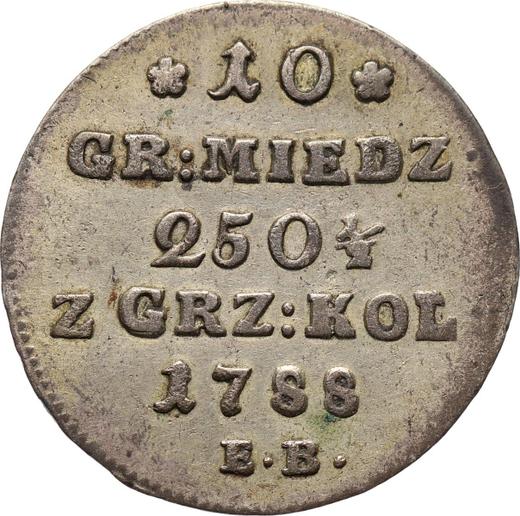 Реверс монеты - 10 грошей 1788 года EB - цена серебряной монеты - Польша, Станислав II Август