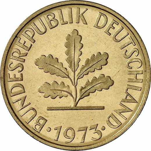 Реверс монеты - 10 пфеннигов 1973 года F - цена  монеты - Германия, ФРГ