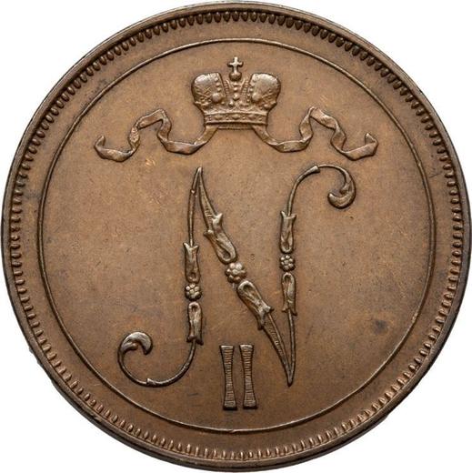 Аверс монеты - 10 пенни 1900 года - цена  монеты - Финляндия, Великое княжество