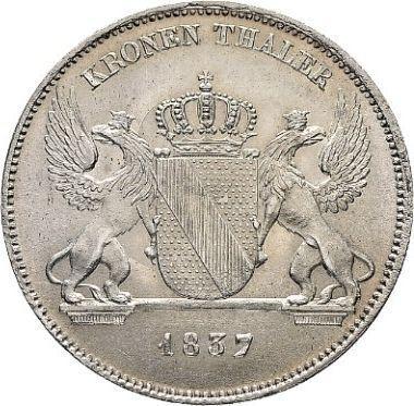 Reverso Tálero 1837 - valor de la moneda de plata - Baden, Leopoldo I de Baden