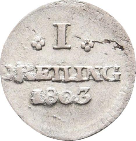 Reverso Dreiling 1803 O.H.K. - valor de la moneda  - Hamburgo, Ciudad libre de Hamburgo