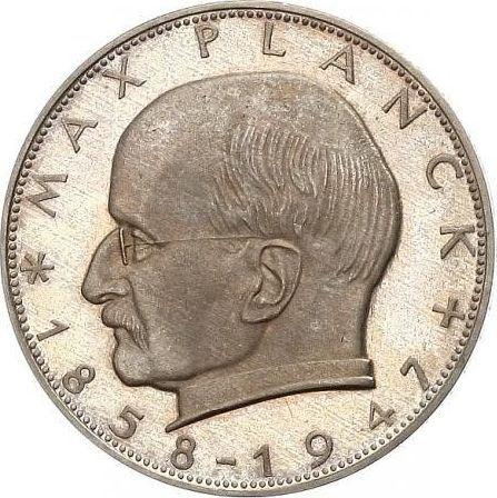 Awers monety - 2 marki 1959 D "Max Planck" - cena  monety - Niemcy, RFN