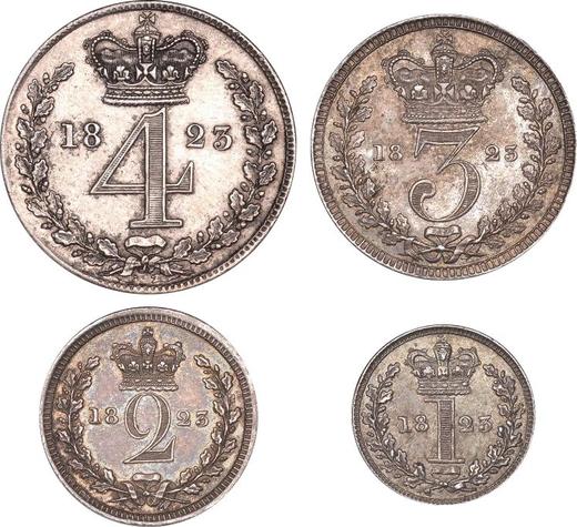 Reverso 4 peniques (Groat) 1823 "Maundy" - valor de la moneda de plata - Gran Bretaña, Jorge IV