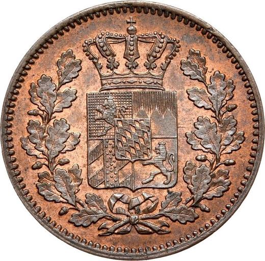 Аверс монеты - 2 пфеннига 1858 года - цена  монеты - Бавария, Максимилиан II