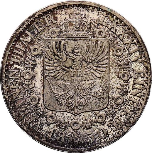 Reverso 1/6 tálero 1850 A - valor de la moneda de plata - Prusia, Federico Guillermo IV