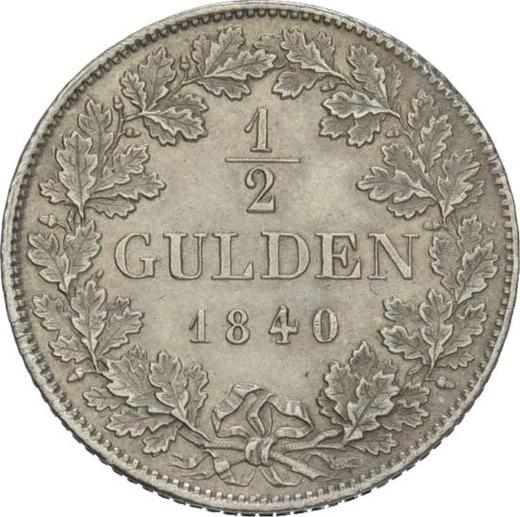 Reverso Medio florín 1840 - valor de la moneda de plata - Sajonia-Meiningen, Bernardo II