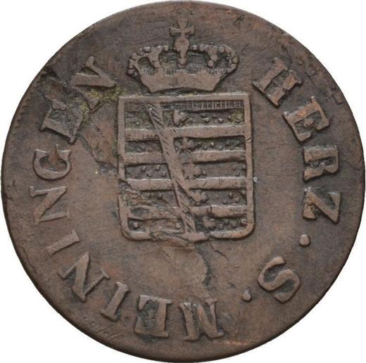 Аверс монеты - 1 пфенниг 1835 года - цена  монеты - Саксен-Мейнинген, Бернгард II