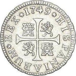 Revers 1/2 Real (Medio Real) 1749 M JB - Silbermünze Wert - Spanien, Ferdinand VI