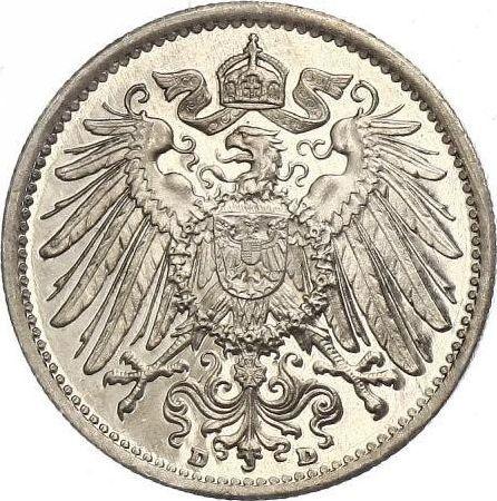 Reverso 1 marco 1902 D "Tipo 1891-1916" - valor de la moneda de plata - Alemania, Imperio alemán