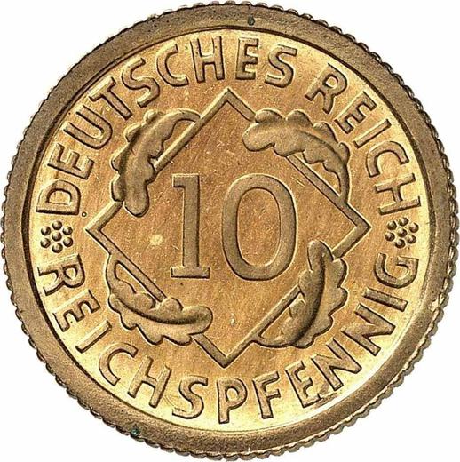 Аверс монеты - 10 рейхспфеннигов 1936 года F - цена  монеты - Германия, Bеймарская республика