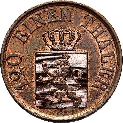 Аверс монеты - 3 геллера 1854 года - цена  монеты - Гессен-Кассель, Фридрих Вильгельм I