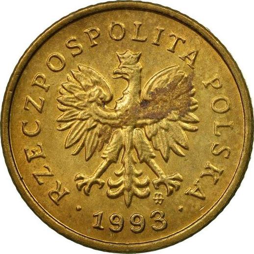 Аверс монеты - 1 грош 1993 года MW - цена  монеты - Польша, III Республика после деноминации