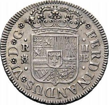 Аверс монеты - 2 реала 1757 года M JB - цена серебряной монеты - Испания, Фердинанд VI