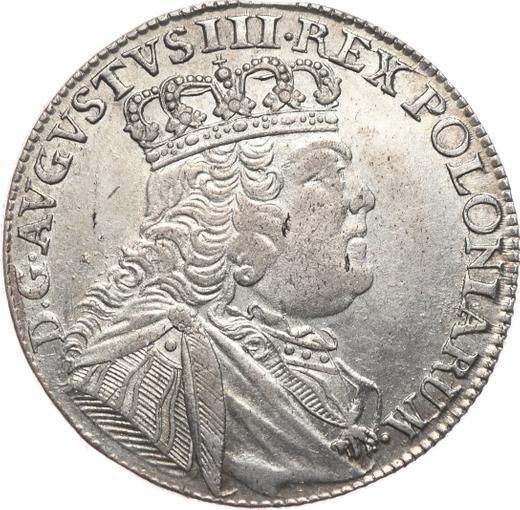 Obverse Ort (18 Groszy) 1754 EC "Crown" - Poland, Augustus III