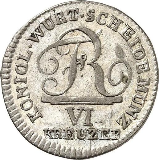 Awers monety - 6 krajcarów 1808 - cena srebrnej monety - Wirtembergia, Fryderyk I