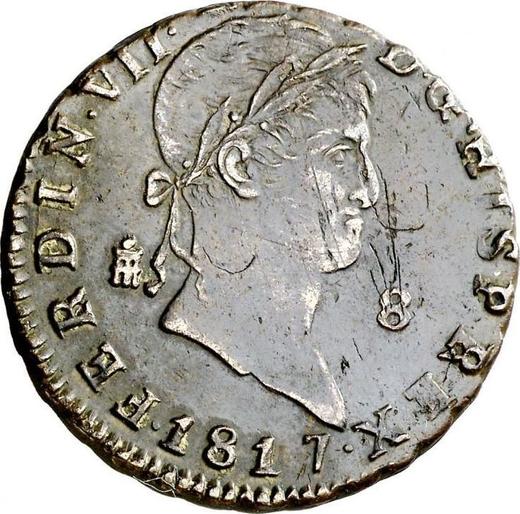 Anverso 8 maravedíes 1817 "Tipo 1815-1833" - valor de la moneda  - España, Fernando VII