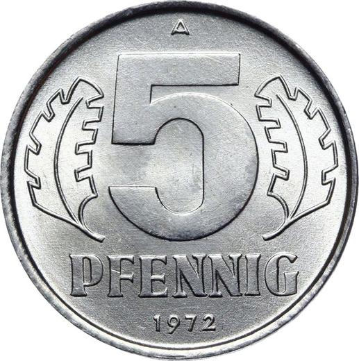 Anverso 5 Pfennige 1972 A - valor de la moneda  - Alemania, República Democrática Alemana (RDA)