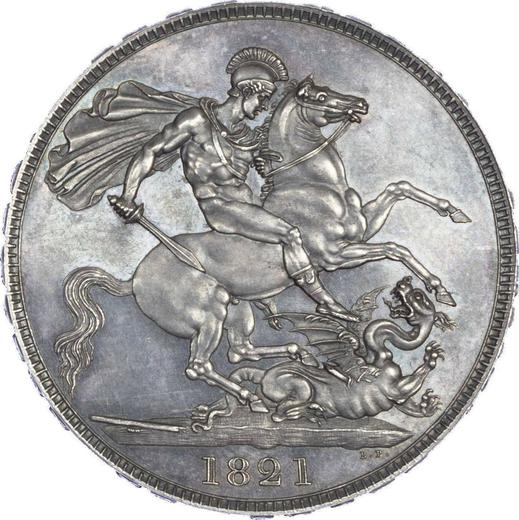 Реверс монеты - 1 крона 1821 года BP TERTIO - цена серебряной монеты - Великобритания, Георг IV