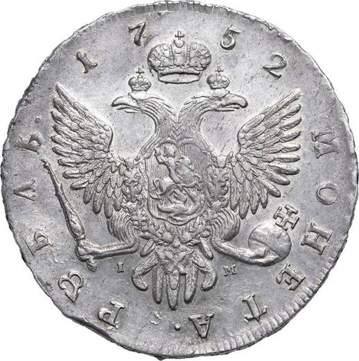 Reverso 1 rublo 1752 СПБ IM "Tipo San Petersburgo" - valor de la moneda de plata - Rusia, Isabel I