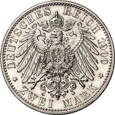 Реверс монеты - 2 марки 1900 года A "Гессен" - цена серебряной монеты - Германия, Германская Империя