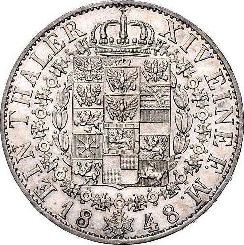 Реверс монеты - Талер 1848 года A - цена серебряной монеты - Пруссия, Фридрих Вильгельм IV
