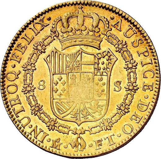 Реверс монеты - 8 эскудо 1802 года Mo FT - цена золотой монеты - Мексика, Карл IV