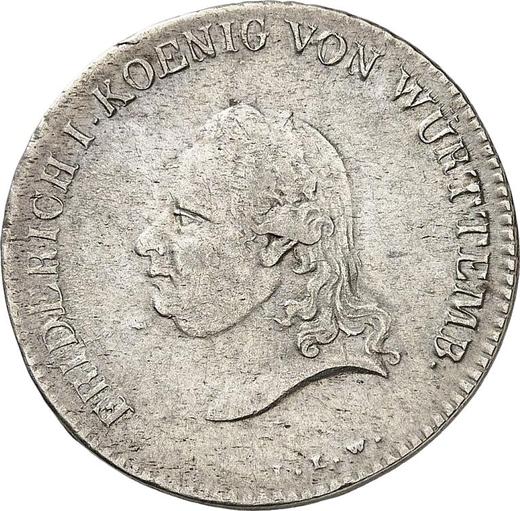 Awers monety - 20 krajcarow 1812 I.L.W. "Typ 1810-1812" - cena srebrnej monety - Wirtembergia, Fryderyk I