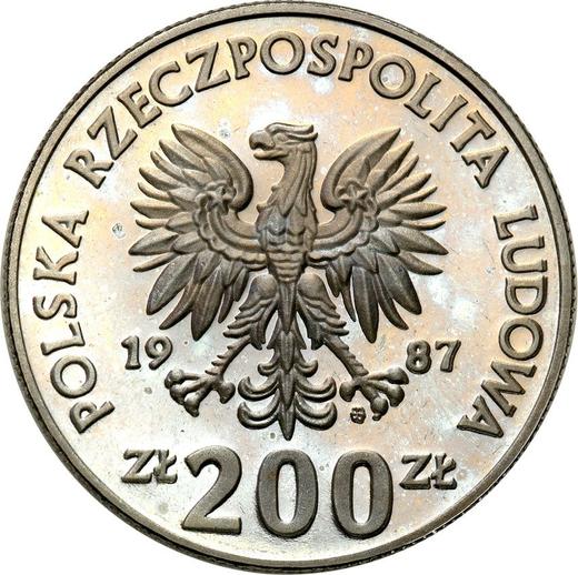 Obverse Pattern 200 Zlotych 1987 MW TT "XXIV Summer Olympic Games - Seoul 1996" Nickel -  Coin Value - Poland, Peoples Republic