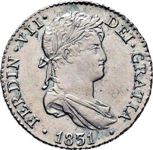 Аверс монеты - 1 реал 1831 года M AJ - цена серебряной монеты - Испания, Фердинанд VII