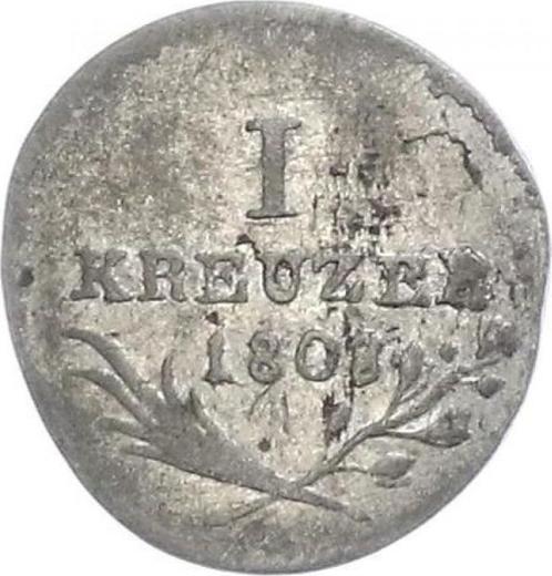 Реверс монеты - 1 крейцер 1808 года - цена серебряной монеты - Вюртемберг, Фридрих I Вильгельм